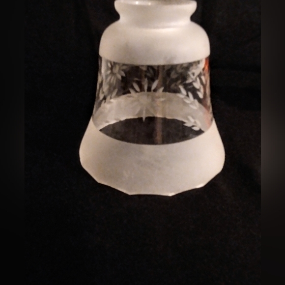 Vintage Clear & Frosted Glass Shade - Etching - Picture 3 of 9